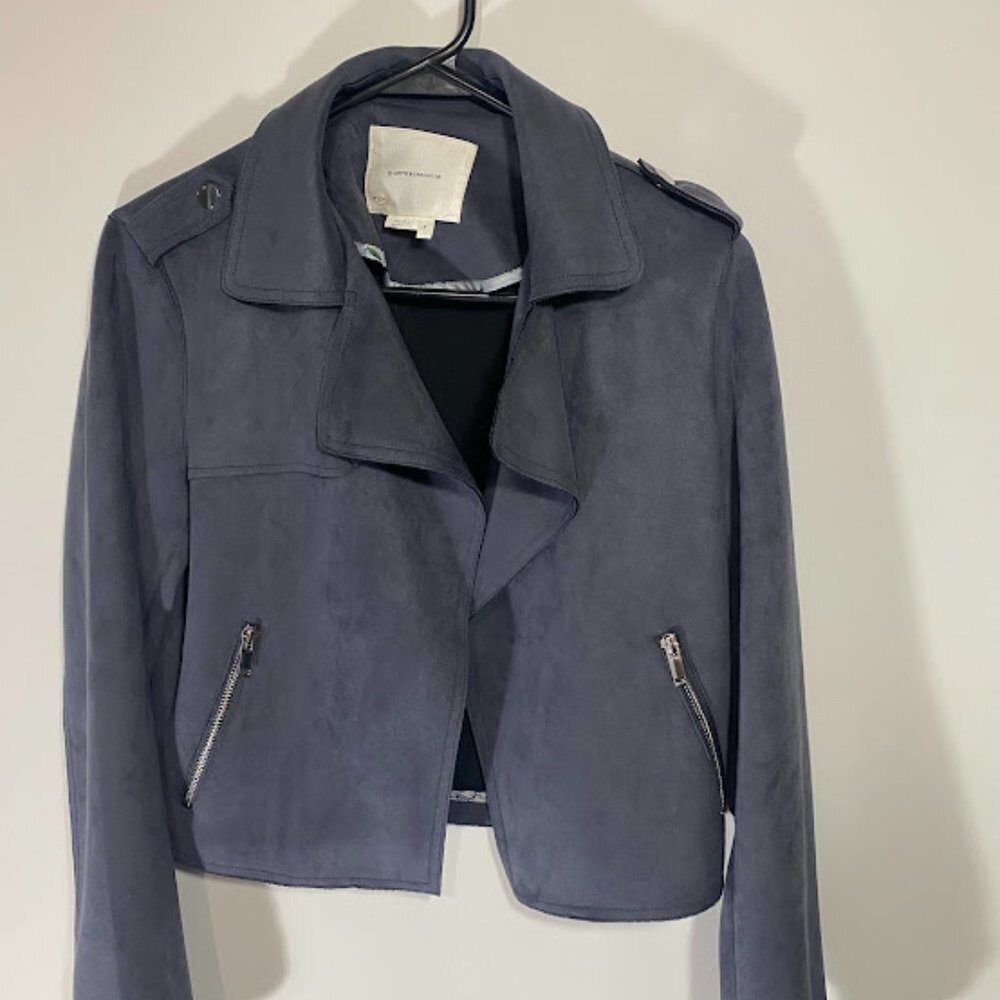 Anthropologie Kelyn Faux Suede Moto Jacket